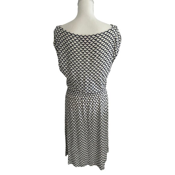 TORY BURCH Wave Print Smock Waist Dress Size Large - Picture 4 of 10